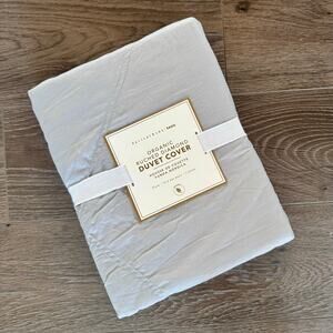 Pottery Barn Teen Organic Ruched Diamond Duvet Cover Light Gray Twin/Twin XL New